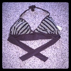 Brown triangle bikini top Sz 14